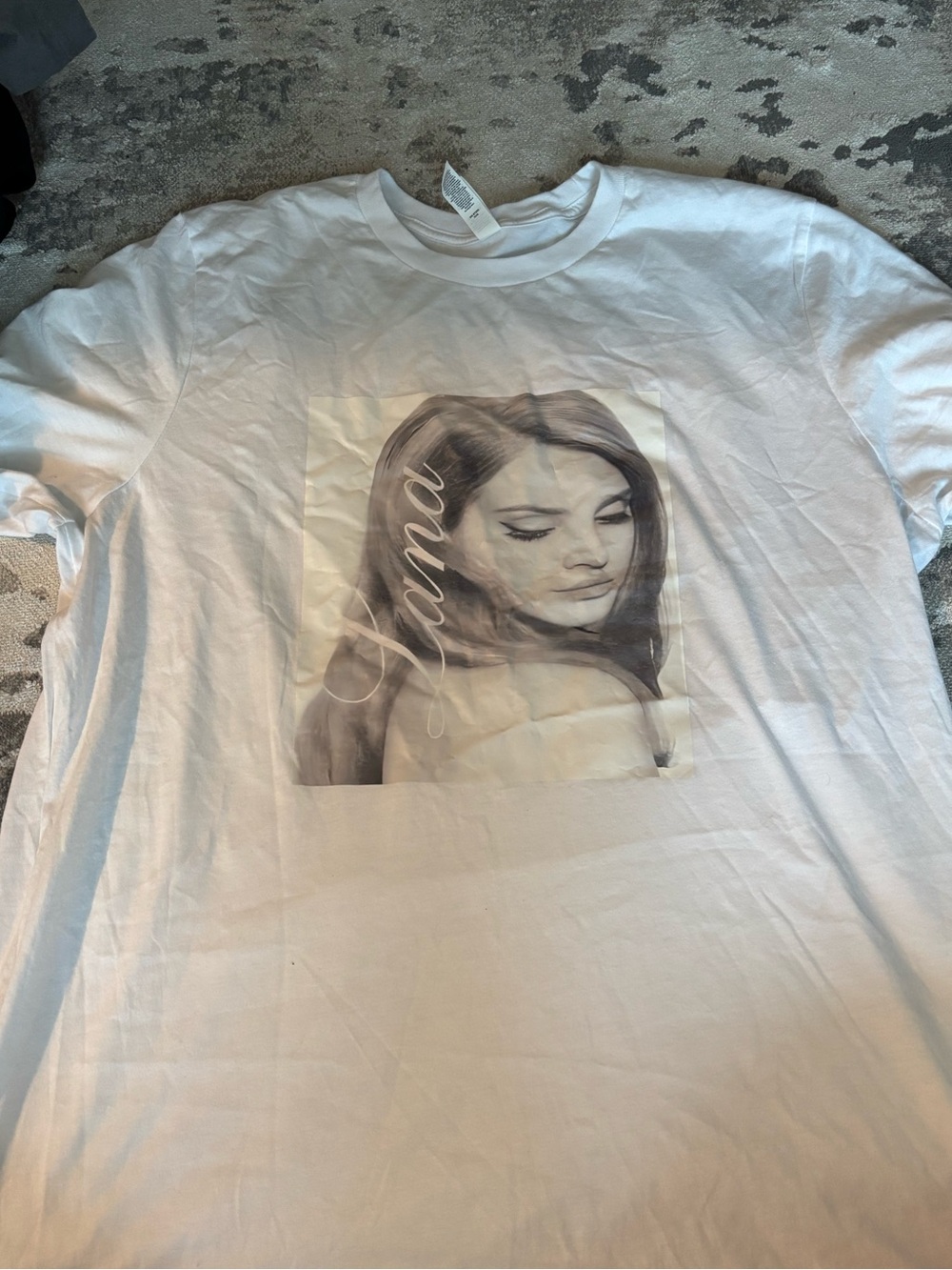 Custom White 'Lana Del Ray' Short Sleeve T Shirt